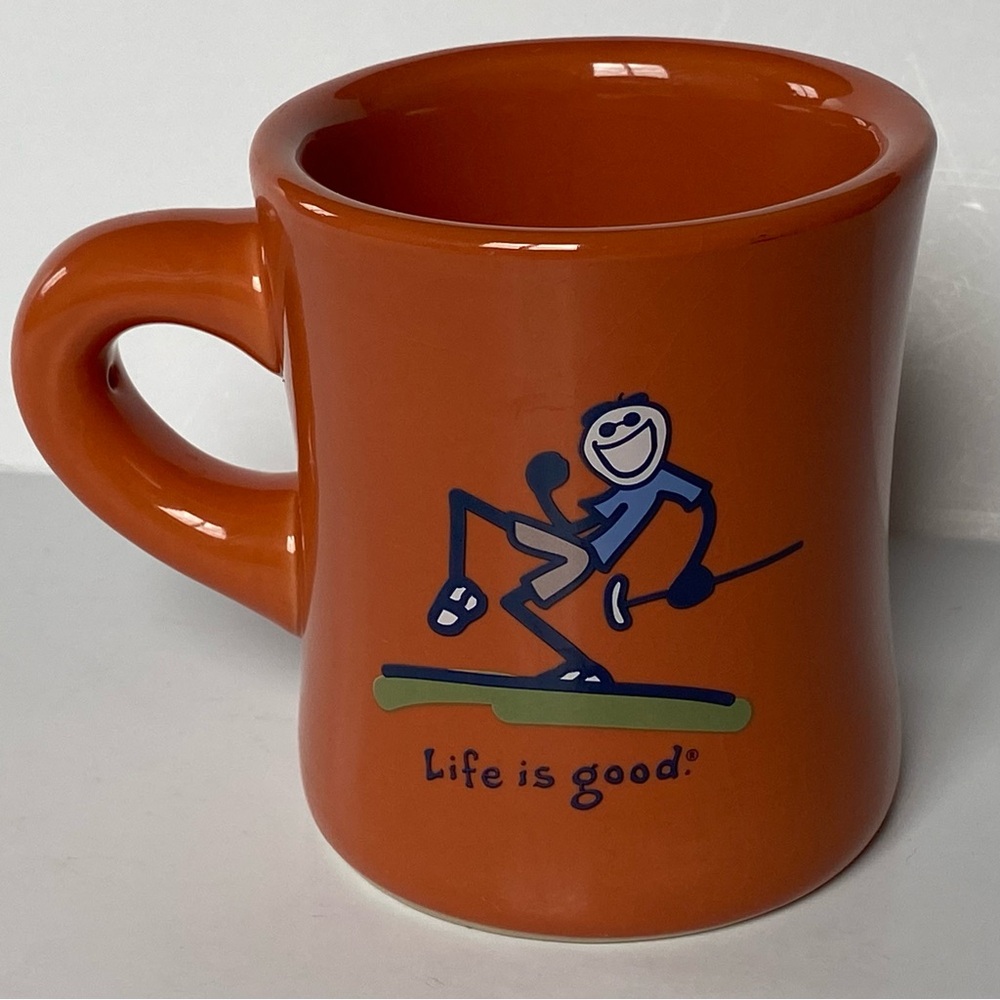 Life is Good Coffee Cup Mug Golf Golfer Orange Do What You Like Father’s Day EUC